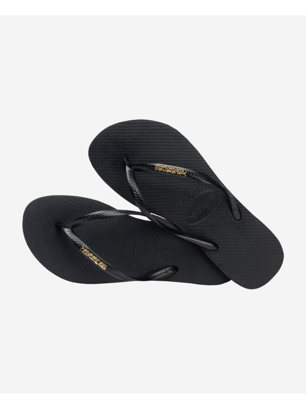 Havaianas Slim Logo Metallic - BLACK/GOLD