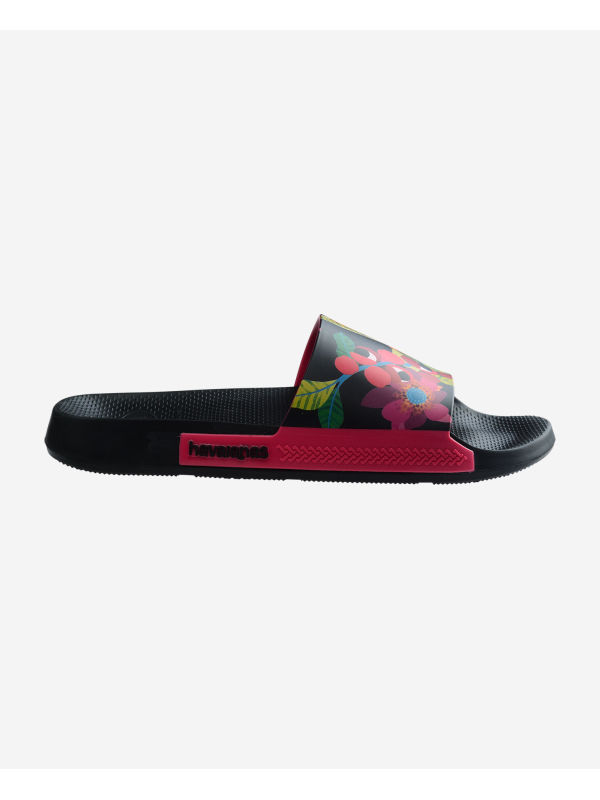 Havaianas Slide Print - BLACK/PINK PARADISE