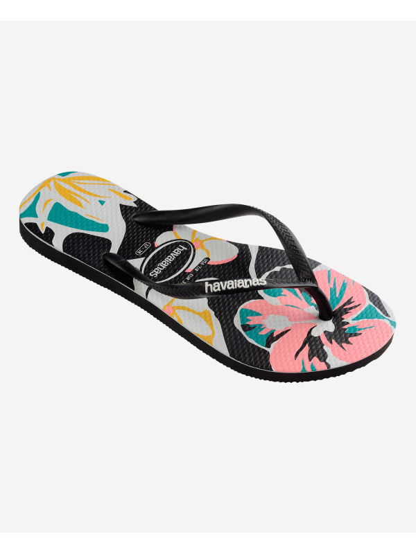 Havaianas Slim Floral Basic - BLACK/BLACK