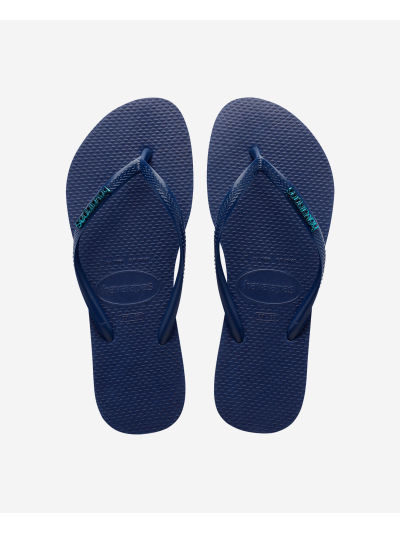 Havaianas Slim Logo - NAVY BLUE/NAVY BLUE