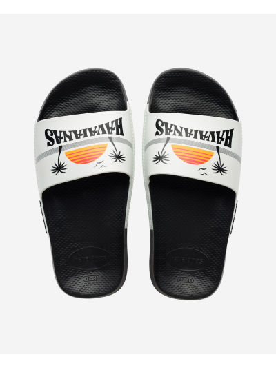 Havaianas Slide Print - BLACK/WHITE
