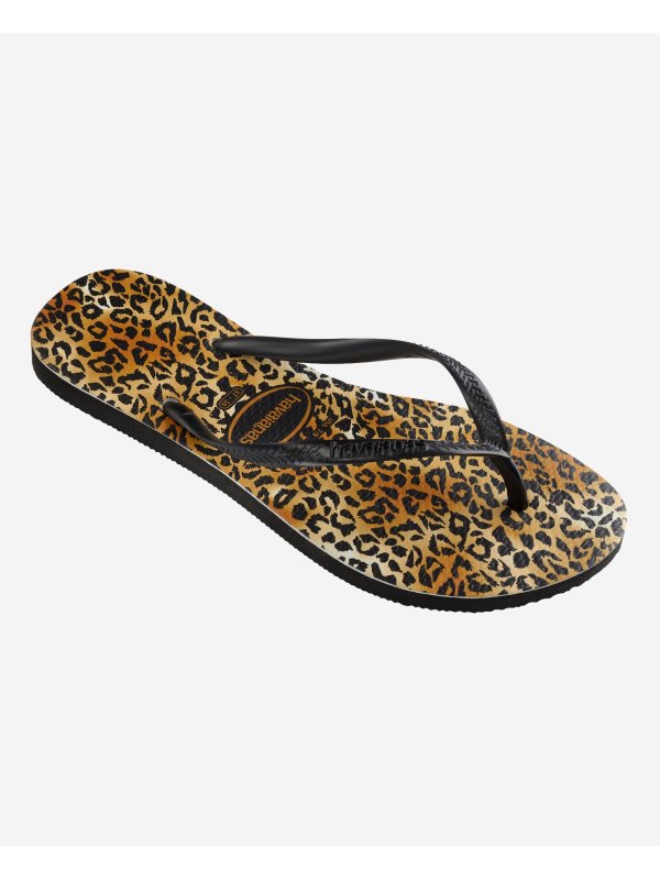 Havaianas Slim Leopard - BLACK/BLACK
