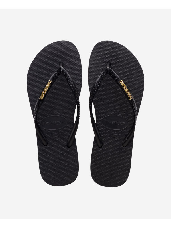 Havaianas Slim Logo Metallic - BLACK/GOLD