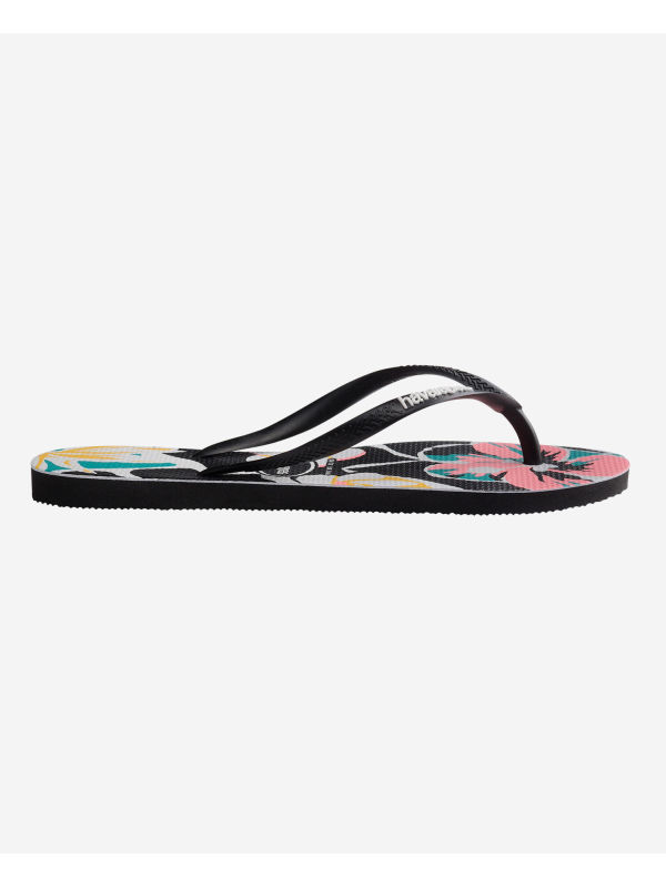 Havaianas Slim Floral Basic - BLACK/BLACK