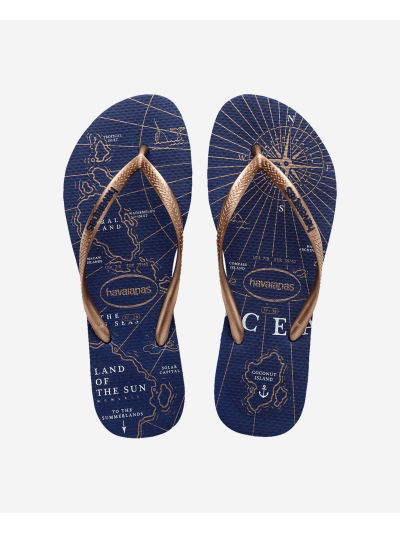 Havaianas Slim Nautical - AZUL MARINO/ROSE GOLD/BLANCO