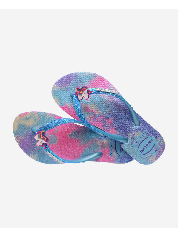 Havaianas Kids Slim Glitter Trendy - WHITE/BLUE WATER