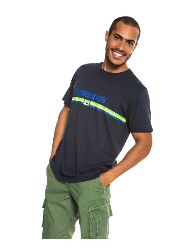 Havaianas T-Shirt Brasil Logo - NAVY BLUE