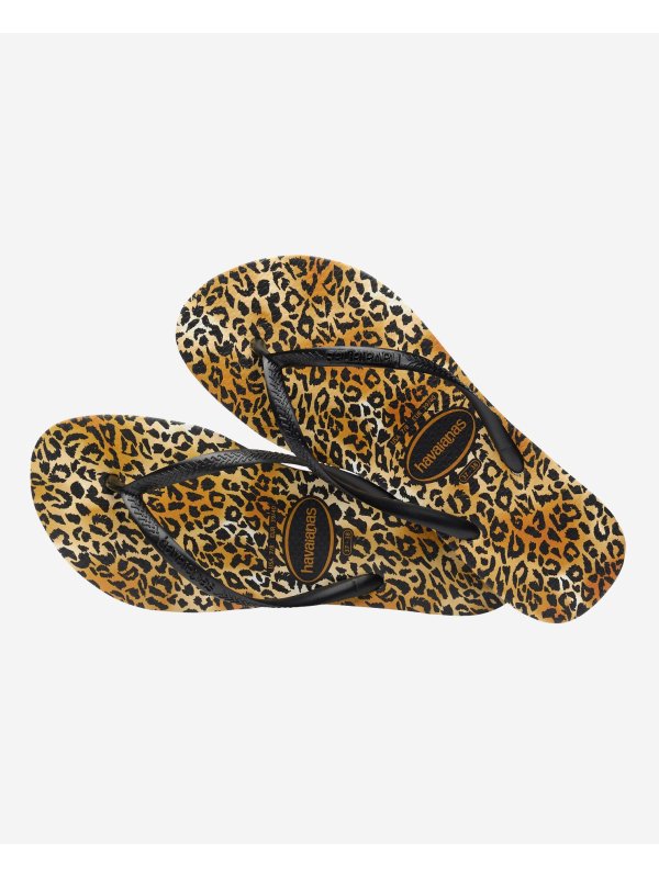 Havaianas Slim Leopard - BLACK/BLACK