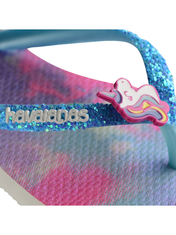 Havaianas Kids Slim Glitter Trendy - WHITE/BLUE WATER