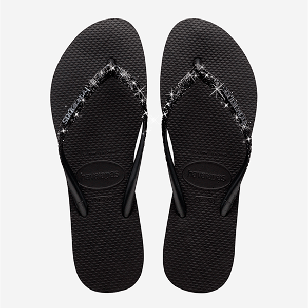 Havaianas Slim Glitter II - BLACK/DARK GREY