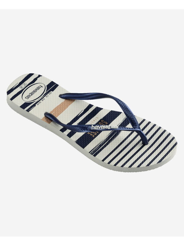 Havaianas Slim Nautical - WHITE/NAVY/WHITE