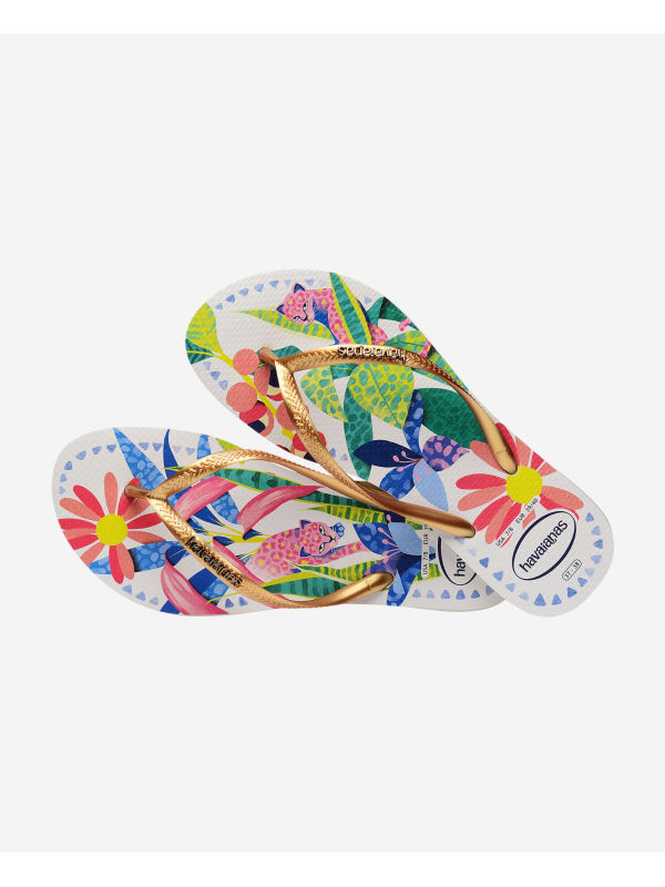 Havaianas Slim Tropical - WHITE/BLUE