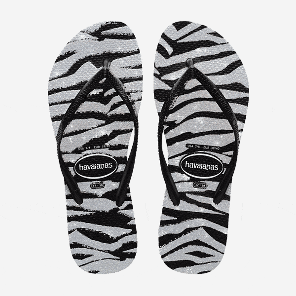 Havaianas Slim Animals Glitter - BLACK