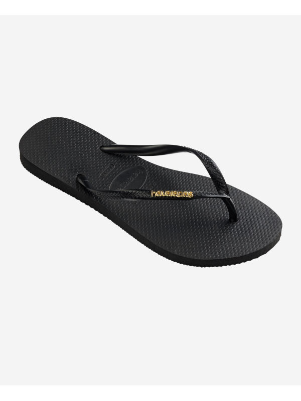 Havaianas Slim Logo Metallic - BLACK/GOLD