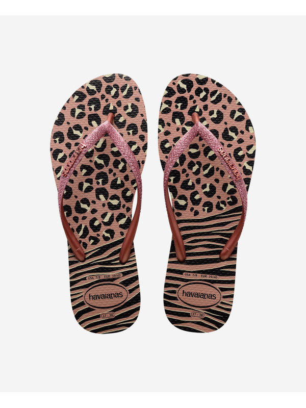 Havaianas Slim Animals Mix - BLACK/GOLD