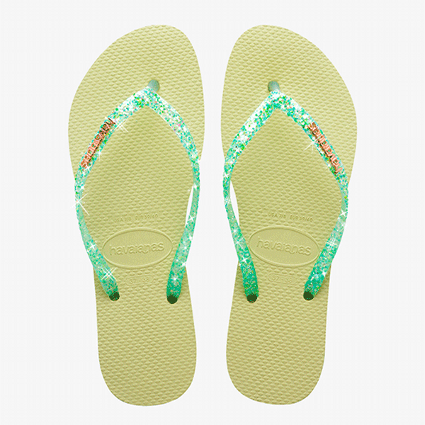 Havaianas Slim Glitter Flourish - GREEN GARDEN