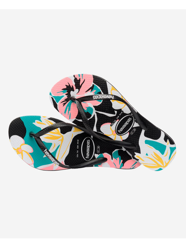 Havaianas Slim Floral Basic - BLACK/BLACK