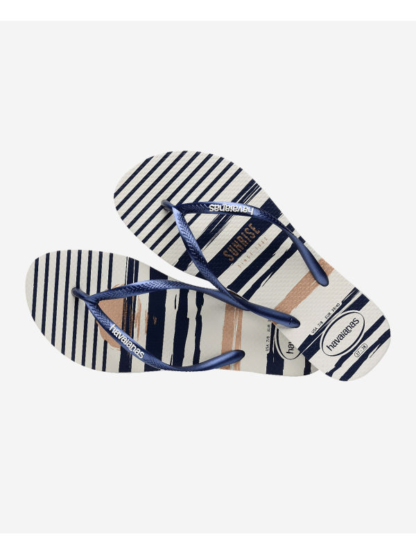 Havaianas Slim Nautical - WHITE/NAVY/WHITE
