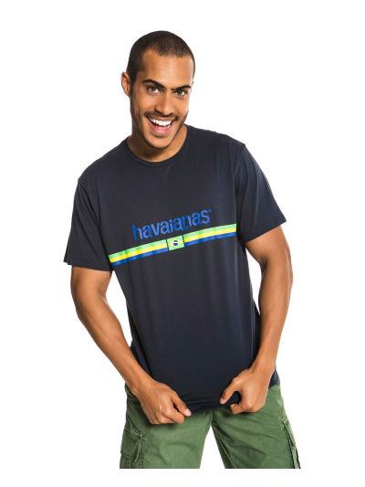 Havaianas T-Shirt Brasil Logo - NAVY BLUE
