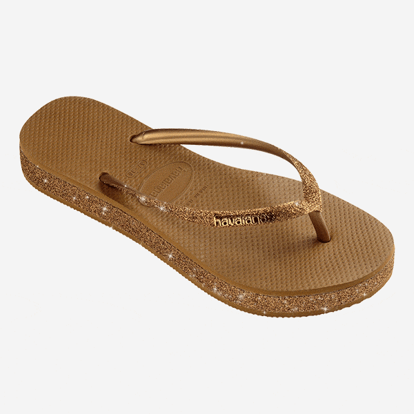 Havaianas Slim Flatform Sparkle - BRONZE