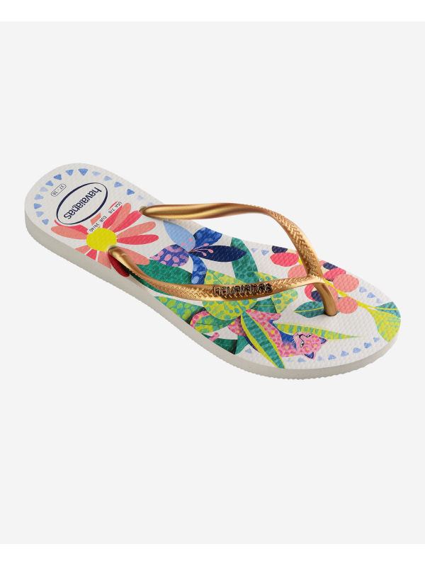 Havaianas Slim Tropical - WHITE/BLUE