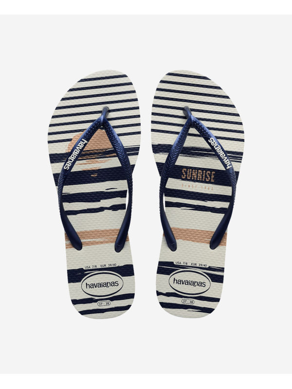 Havaianas Slim Nautical - WHITE/NAVY/WHITE